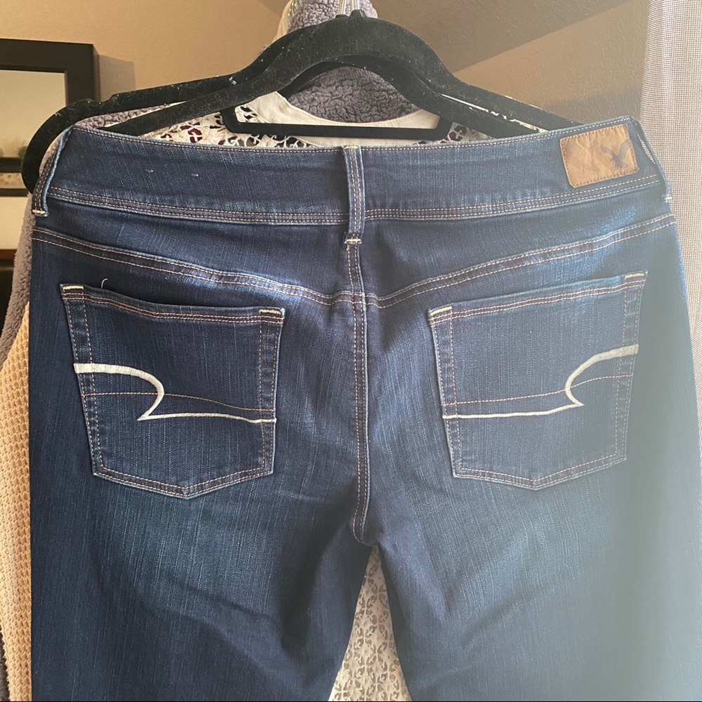 AE Super Stretch Kick Boot Dark Wash Jeans Long